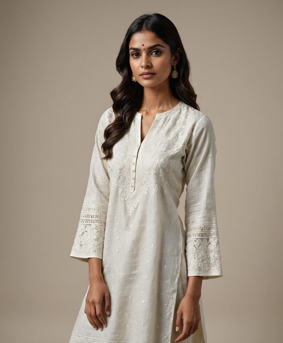 Ivory Chikankari Kurta Set - Ivory