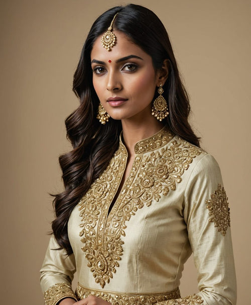 Gold Festive Anarkali - Gold