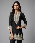Black Embroidered Tunic - Black